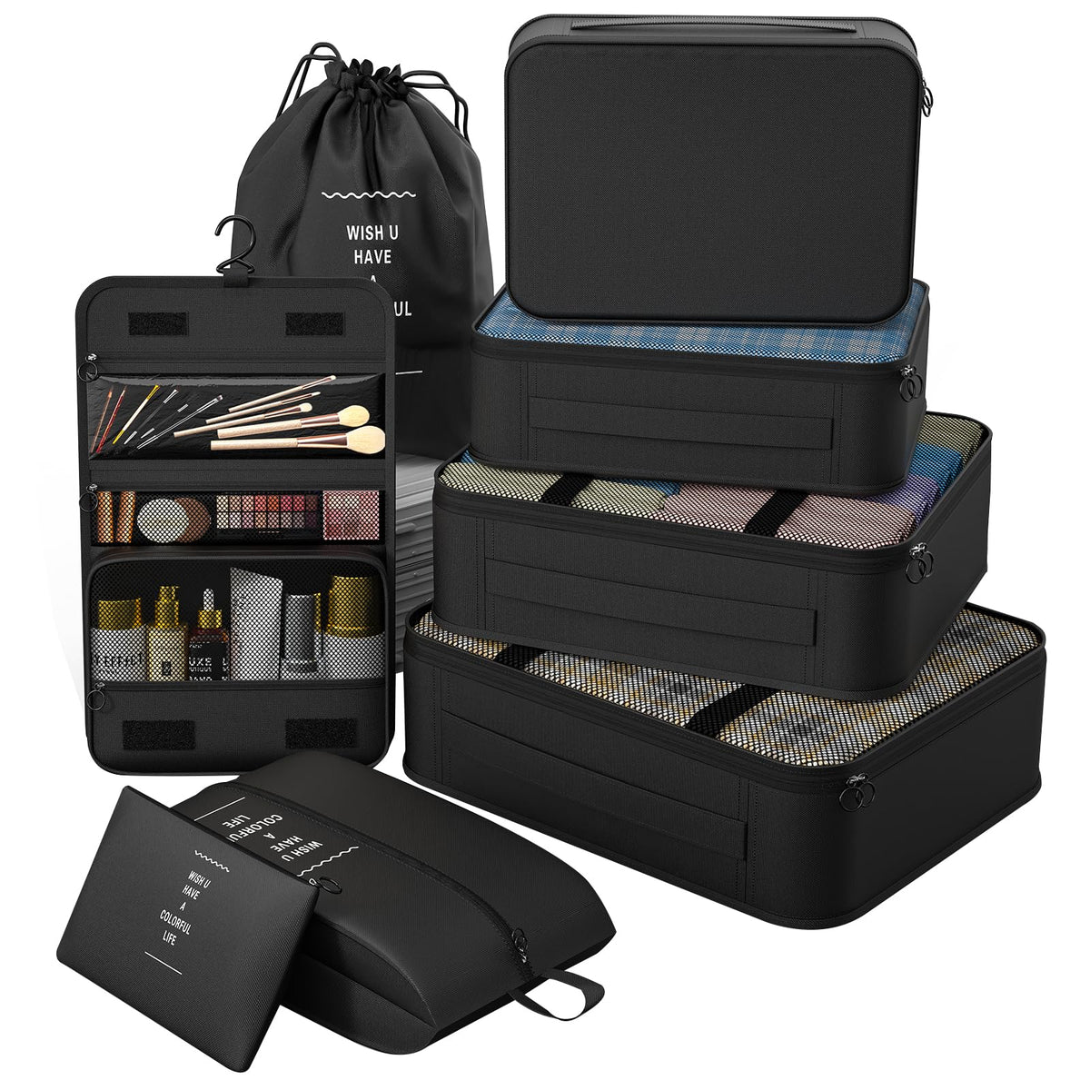 Juego de 8 cubos de embalaje para viajes
