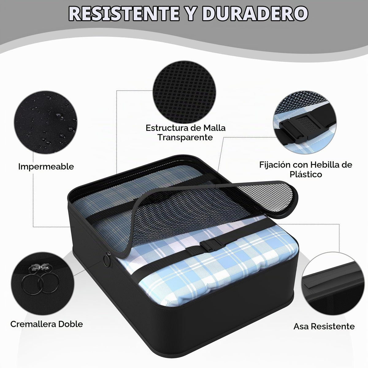 Juego de 8 cubos de embalaje para viajes