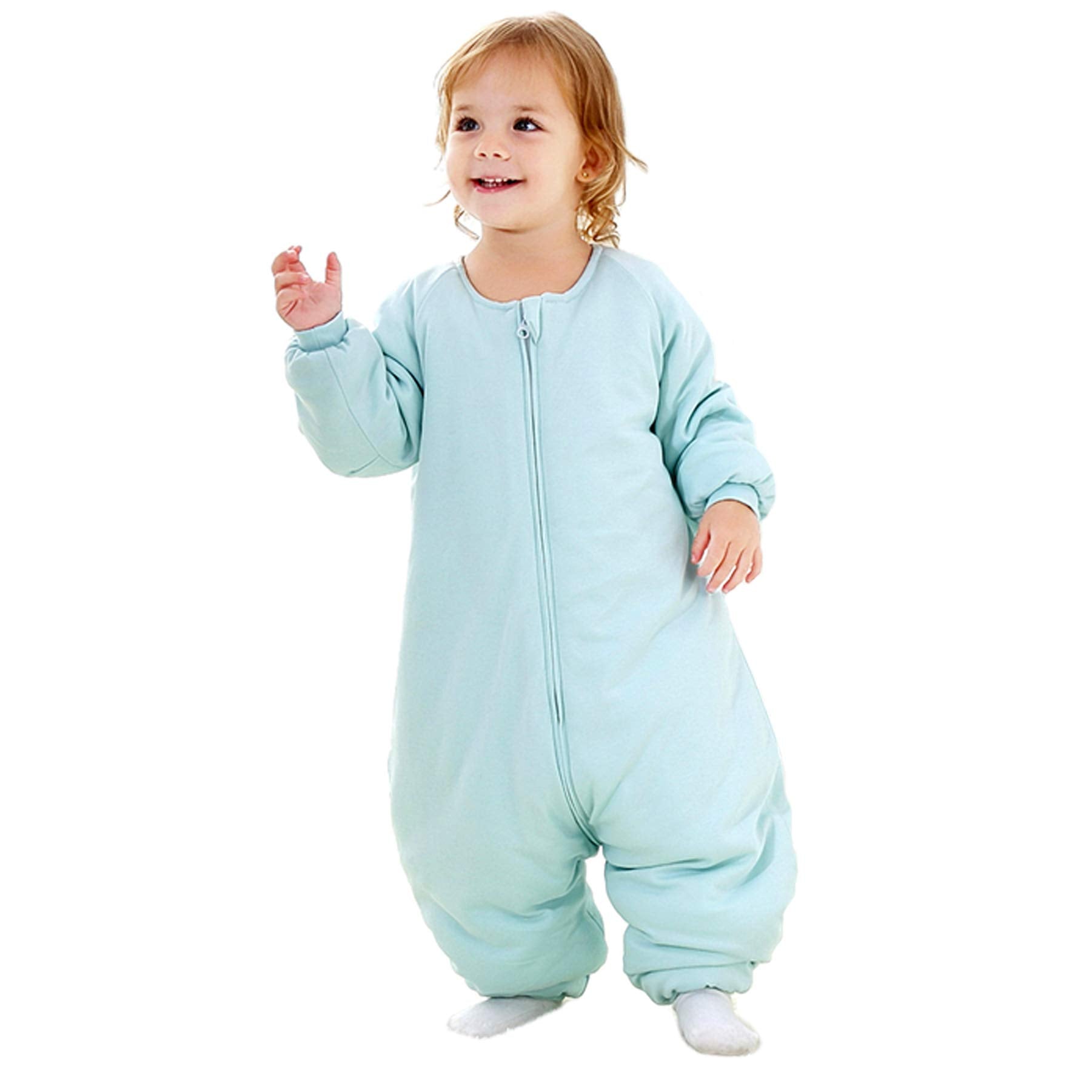 RESTCLOUD Saco de dormir para bebé con pies, 2,5 TOG (2T-4T año, grande) azul