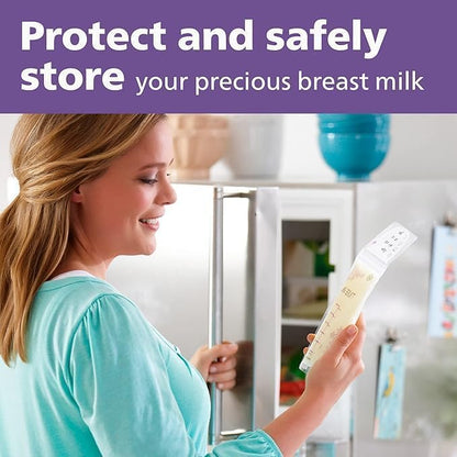 Philips AVENT 48 bolsas de almacenamiento de leche materna, transparentes, 6 onzas