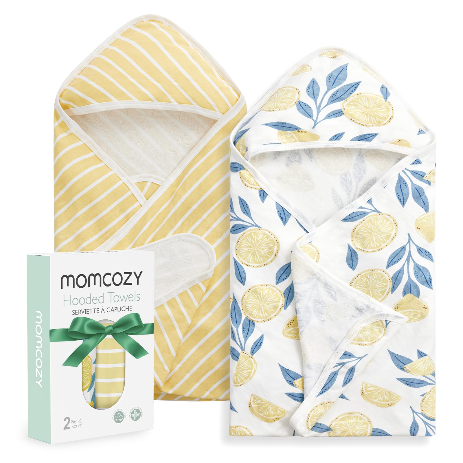 Momcozy Toalla con capucha para bebé, juego de 2 toallas para bebé