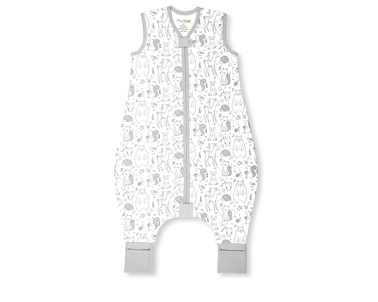 Mama Cheetah Saco de dormir para niños pequeños con pies 2T, 1.0 TOG