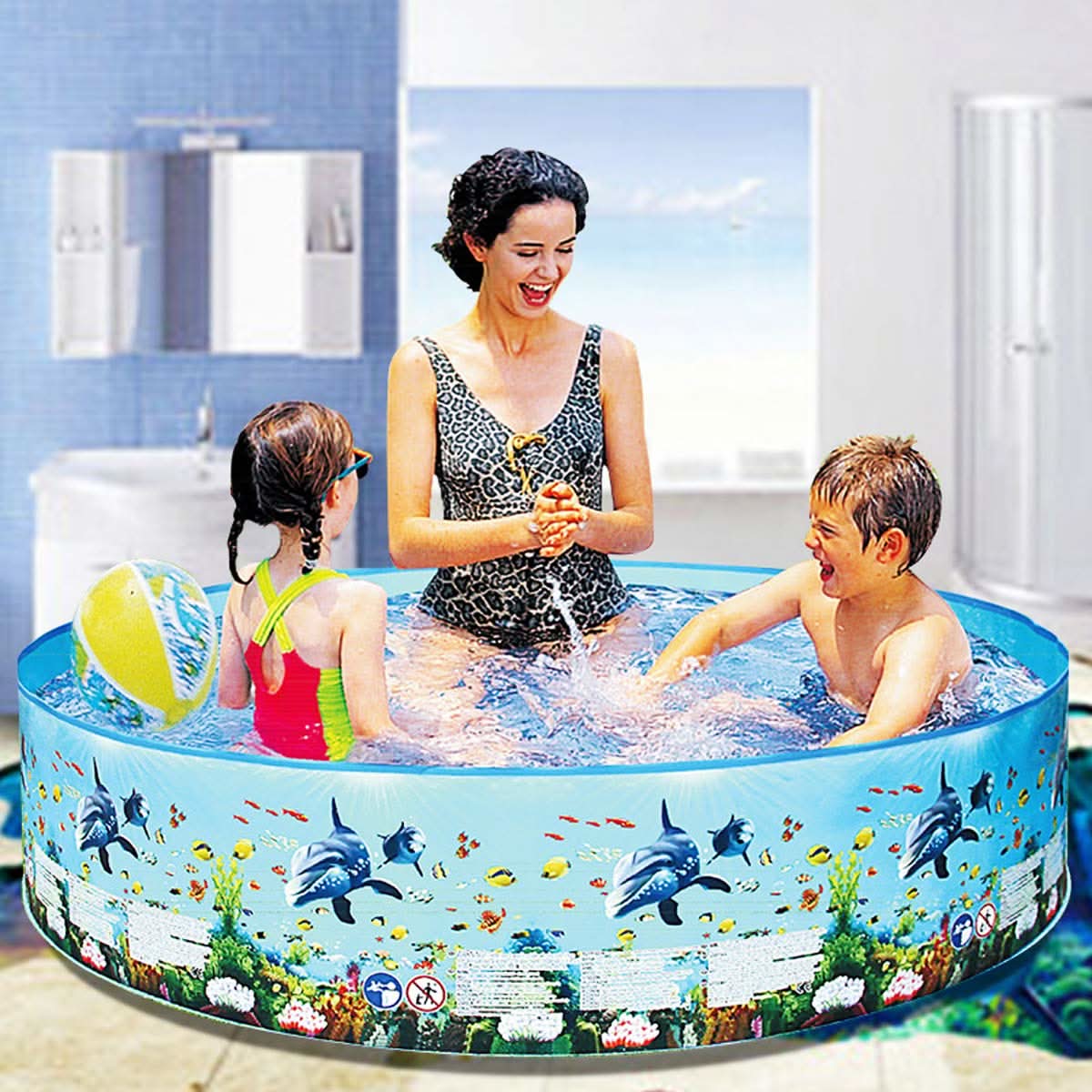 Piscina infantil, piscina azul profundo para niños, 152cm x25cm