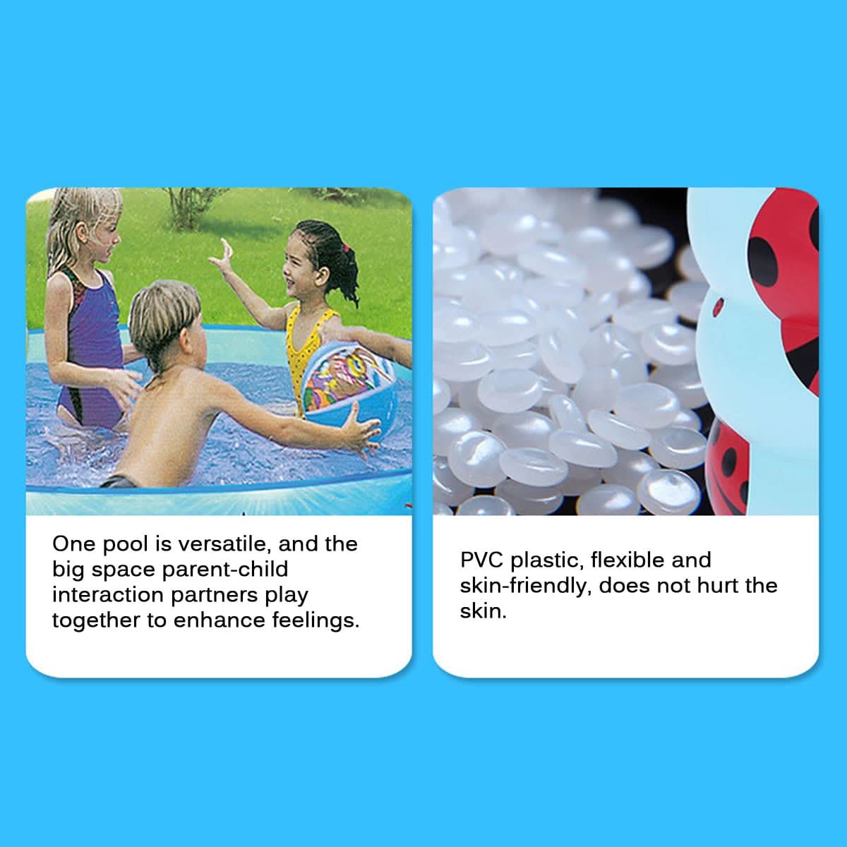 Piscina infantil, piscina azul profundo para niños, 152cm x25cm