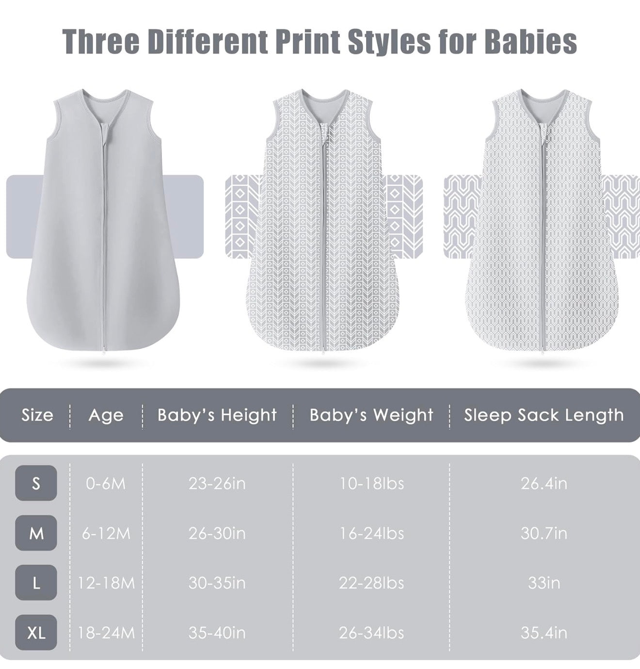 Paquete de 3 sacos de 0-6 meses para bebé SWEET DOLPHIN - 100% algodón, TOG 0.5