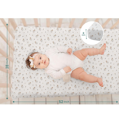 Sábanas de muselina para cuna, sábana bajera ajustable para cuna de 52 x 28 x 8 pulgadas