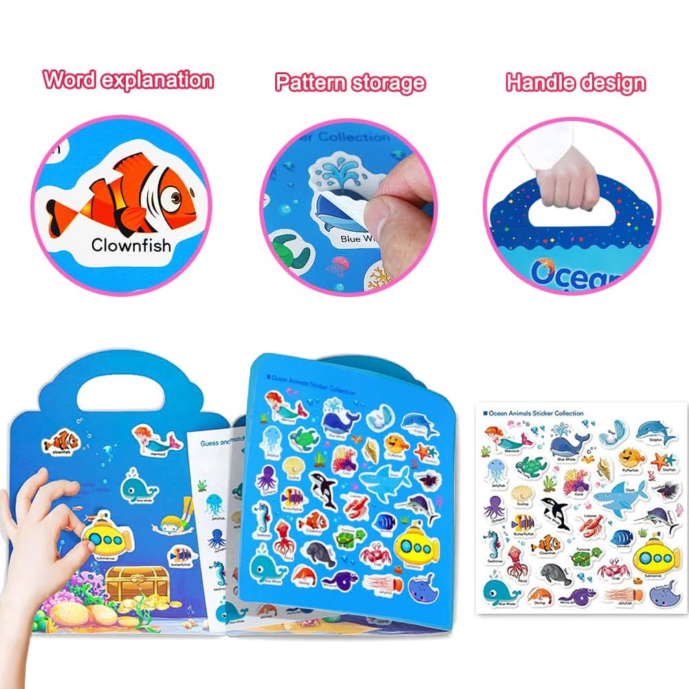 Libro de calcomanías reutilizables para niños