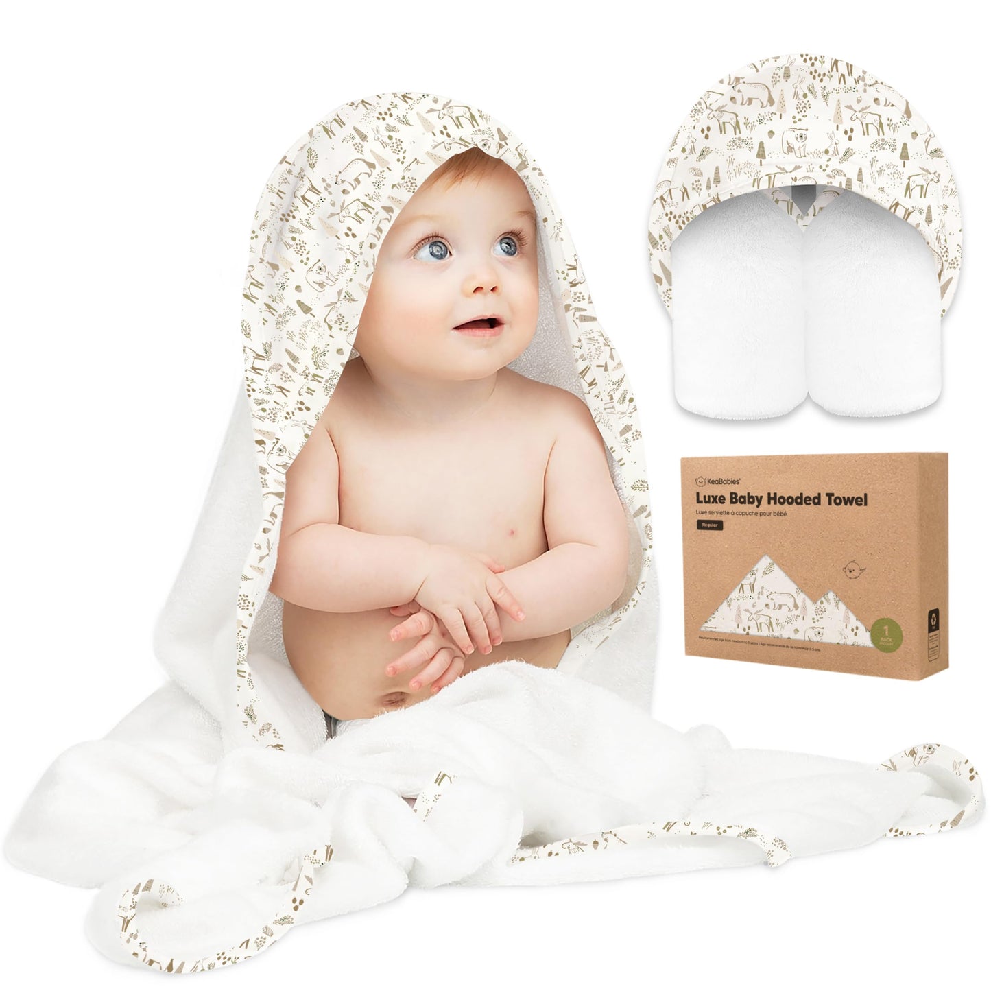 KeaBabies Toalla de bebé con capucha para recién nacido