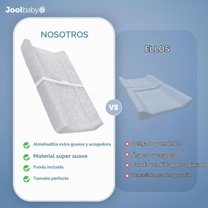 Jool Baby Cambiador suave + funda lavable (patrón de ondas, gris)
