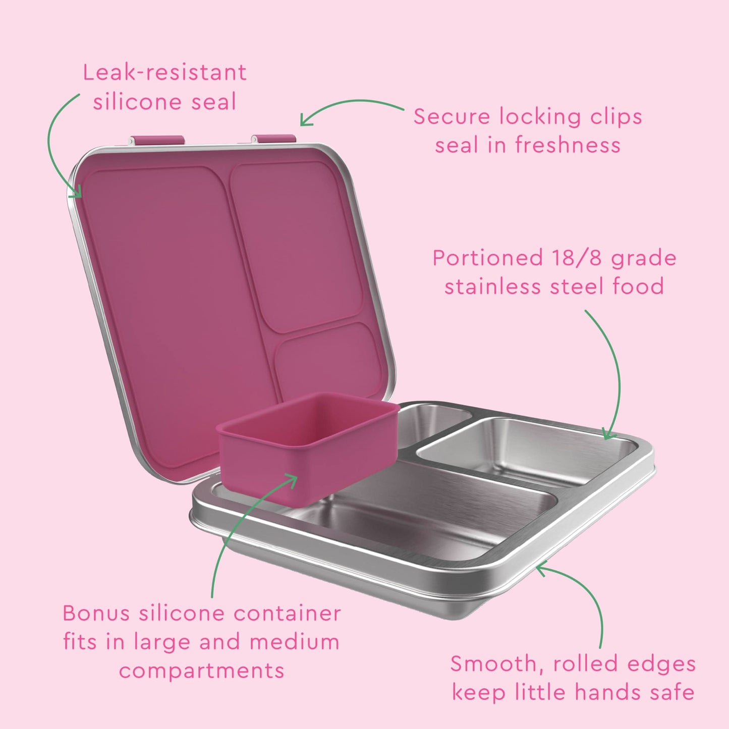 Bentgo Lonchera de acero inoxidable resistente a fugas para niños