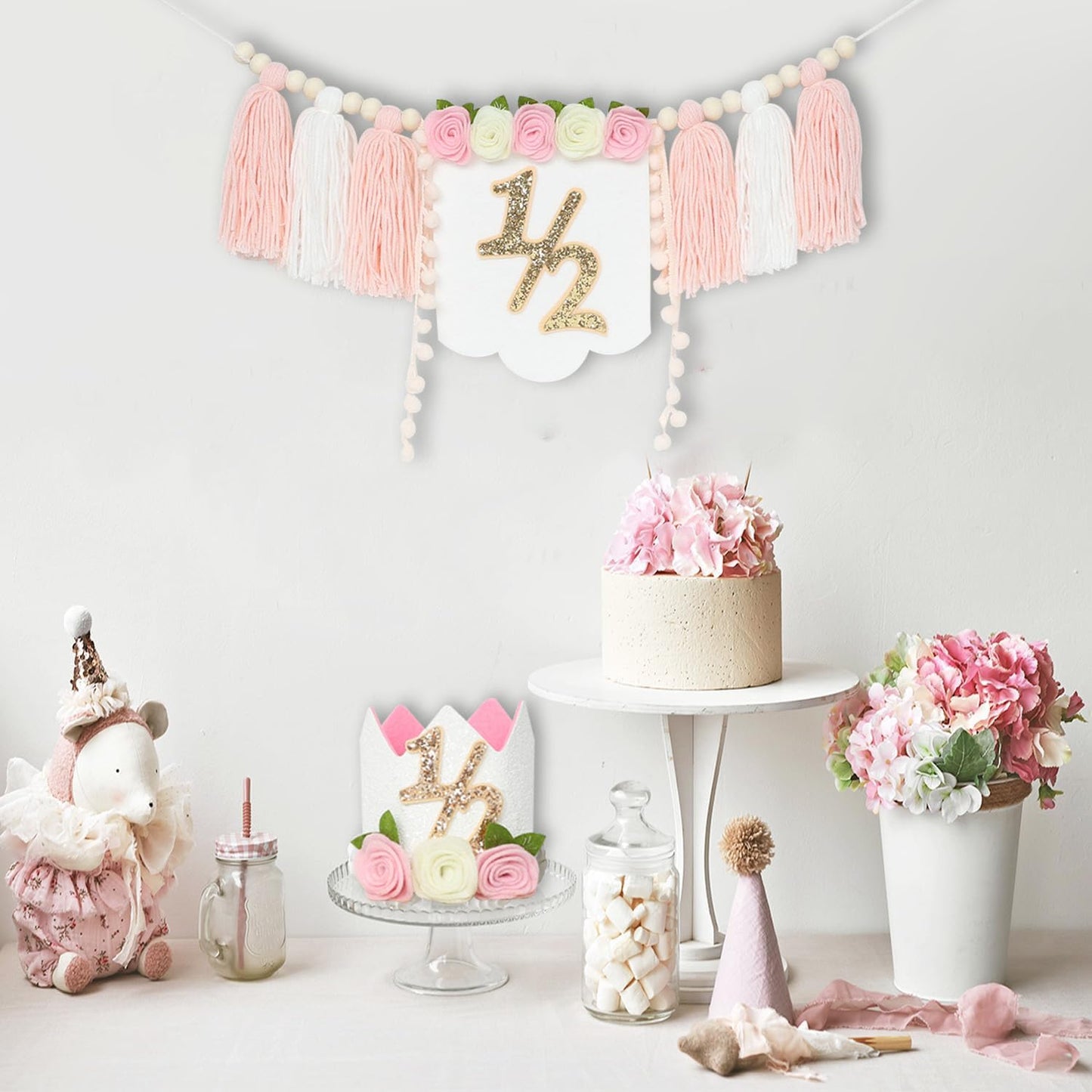 Decoraciones de mitad de cumpleaños – Cartel de 1/2 para silla alta