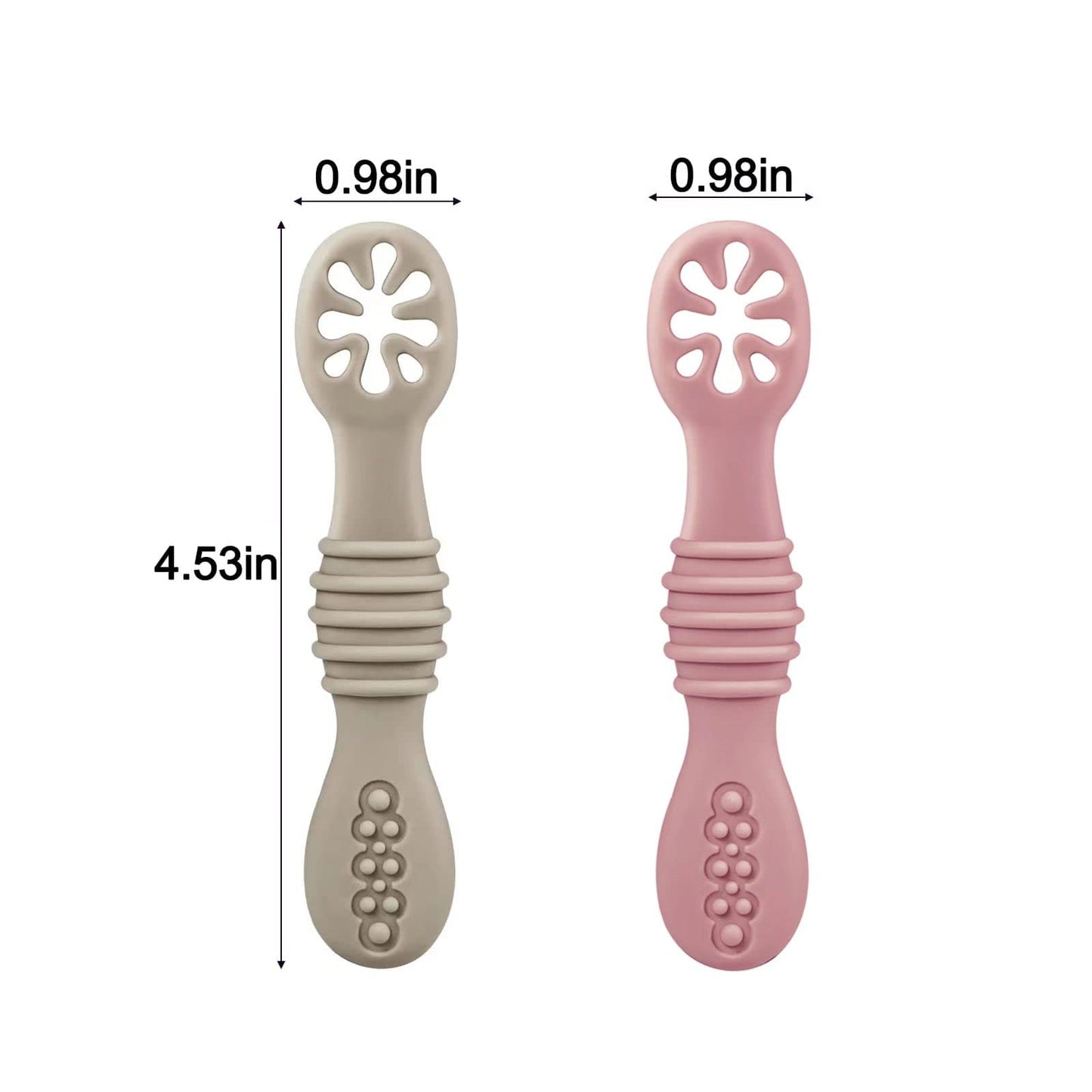 Paquete de 7 cucharas de silicona para bebés | Suministros de destete para bebés