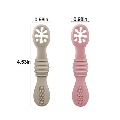 Paquete de 7 cucharas de silicona para bebés | Suministros de destete para bebés