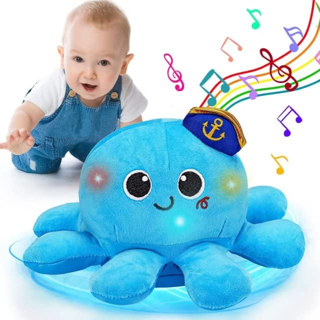 Peluche musical, pulpo, con luz y control de voz