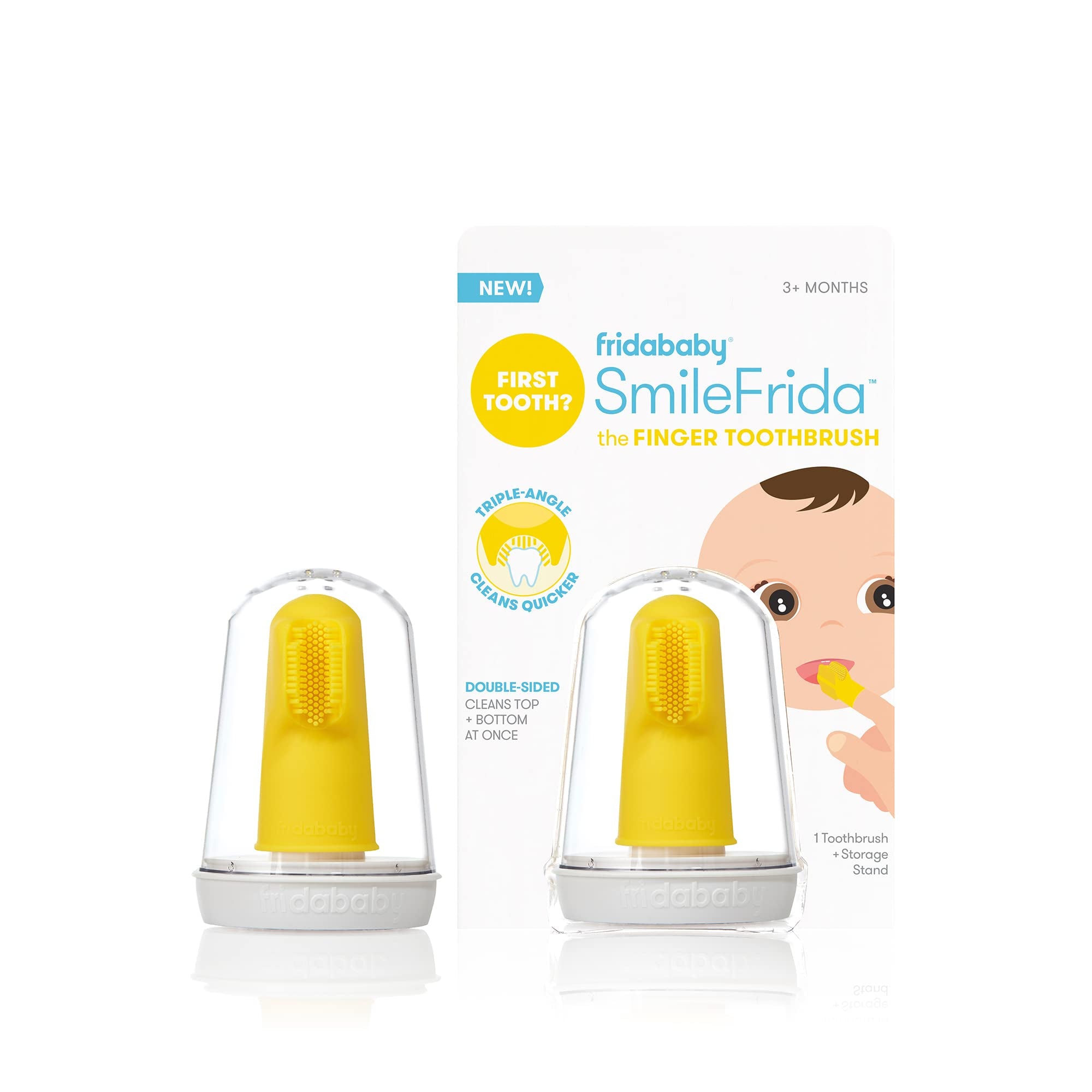 Frida Baby Cepillo de dientes con primer dedo para bebé con estuche de almacenamiento