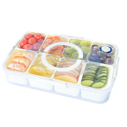 Bandeja dividida para servir con tapa y asa