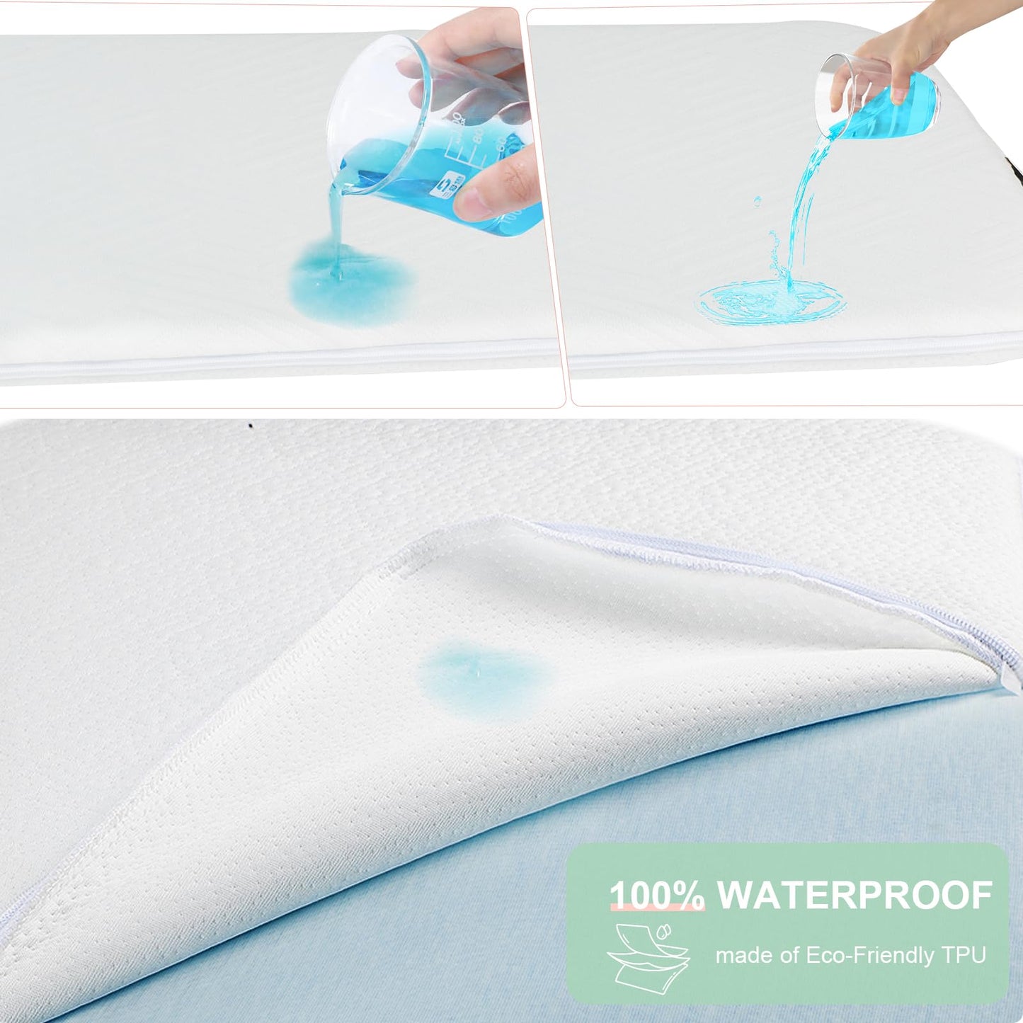 Colchón de espuma viscoelástica de gel con funda extraíble para cuna Jimglo/ANGELBLISS 3 en 1 (33 x 19 pulgadas)