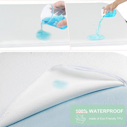Colchón de espuma viscoelástica de gel con funda extraíble para cuna Jimglo/ANGELBLISS 3 en 1 (33 x 19 pulgadas)