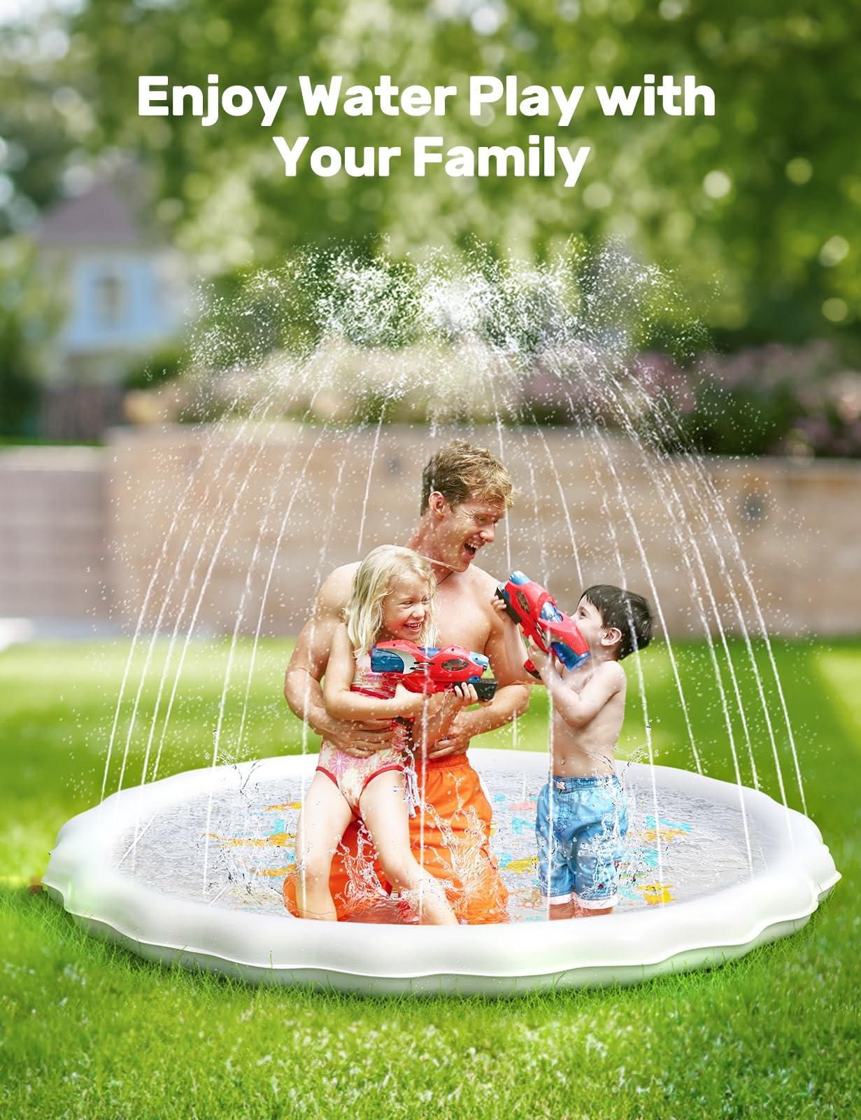 QPAU Splash Pad, 67" Antideslizante para Niños