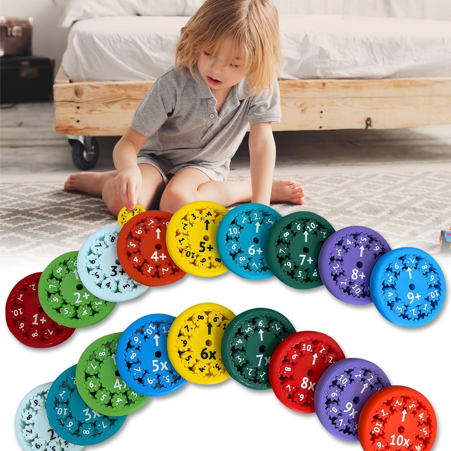 Hilandero de la persona agitada de la matemáticas de la ronda del número para los niños, aprende la multiplicación y Division