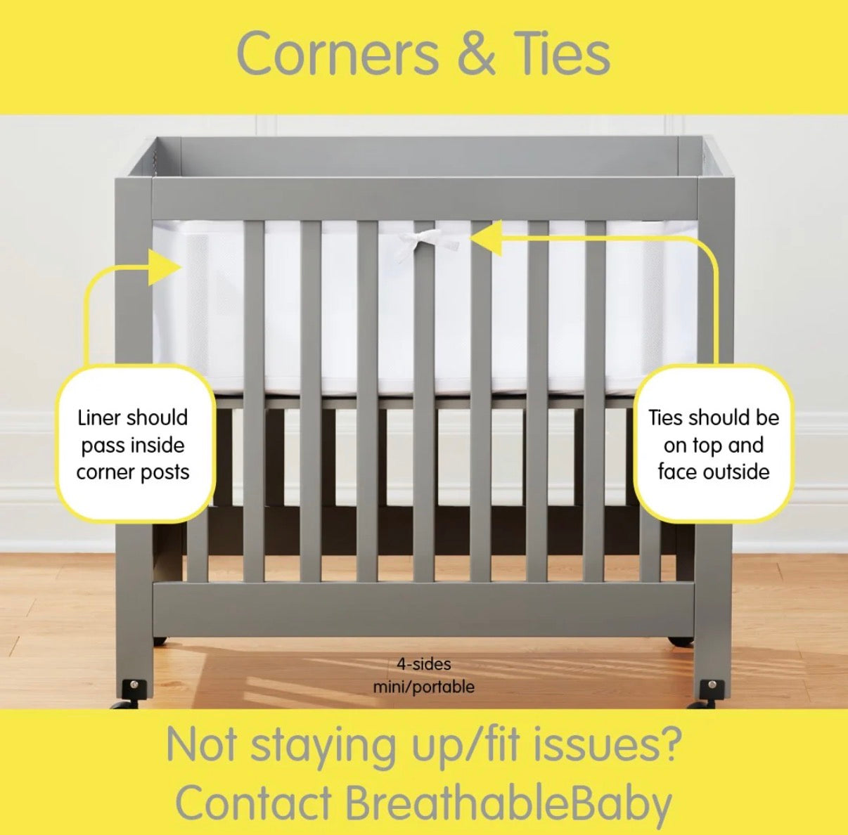Breathable™ Mesh Liner for Mini Cribs