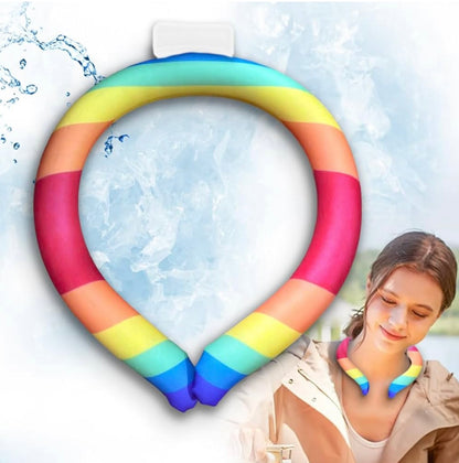 Anillo de hielo portátil, tubo de enfriamiento para el cuello, paquete de 2