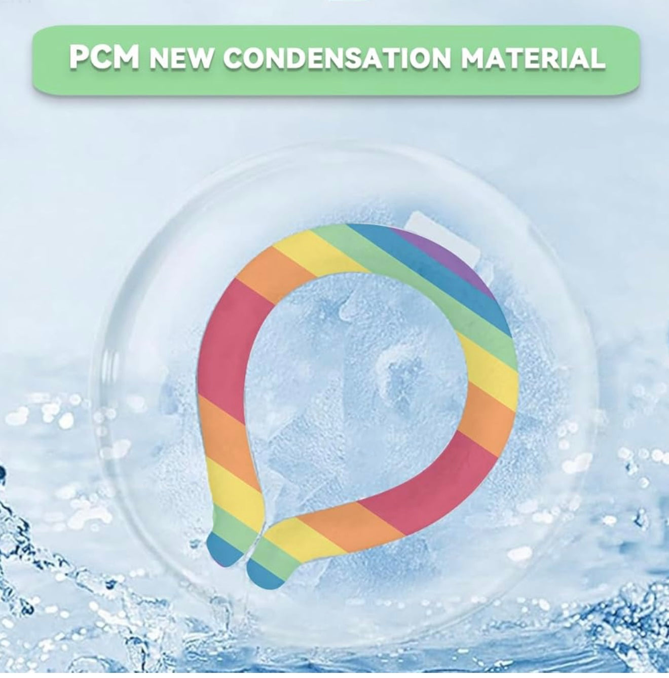 Anillo de hielo portátil, tubo de enfriamiento para el cuello, paquete de 2