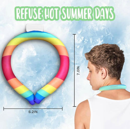 Anillo de hielo portátil, tubo de enfriamiento para el cuello, paquete de 2