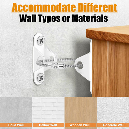 Paquete de 6 anclajes para muebles a prueba de bebés