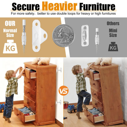 Paquete de 6 anclajes para muebles a prueba de bebés