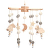 Decoración móvil para cuna de bebé bohemia, luna y estrellas, con nube