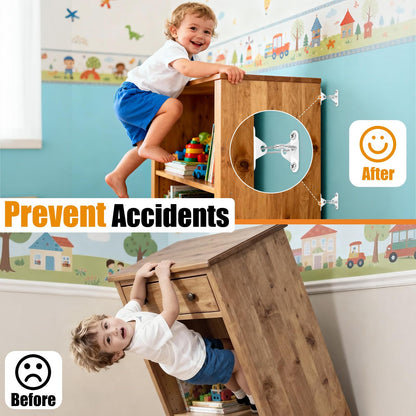 Paquete de 6 anclajes para muebles a prueba de bebés