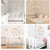 Decoración móvil para cuna de bebé bohemia, luna y estrellas, con nube