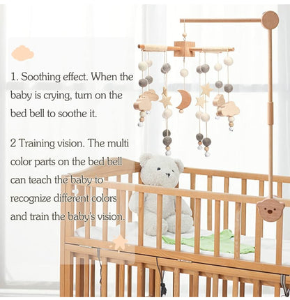 Decoración móvil para cuna de bebé bohemia, luna y estrellas, con nube