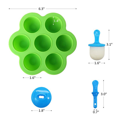 Mini molde de silicona para paletas, molde para paletas de hielo de 7 cavidades