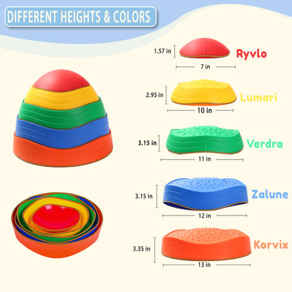 Piedras de equilibrio para niños, set de 5 piedras sensoriales para pisar