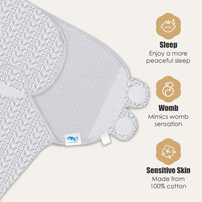 Paquete de 3 sacos de dormir envolventes para bebé de algodón, 0-3 meses