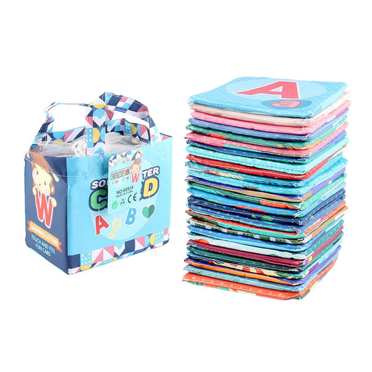 Tarjetas suaves del alfabeto para bebé con bolsa de almacenamiento