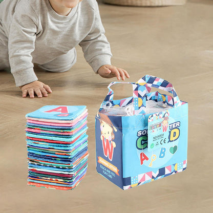 Tarjetas suaves del alfabeto para bebé con bolsa de almacenamiento