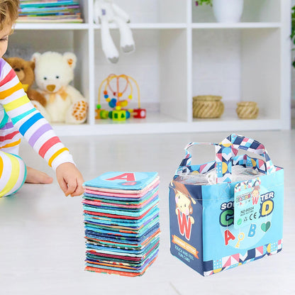 Tarjetas suaves del alfabeto para bebé con bolsa de almacenamiento