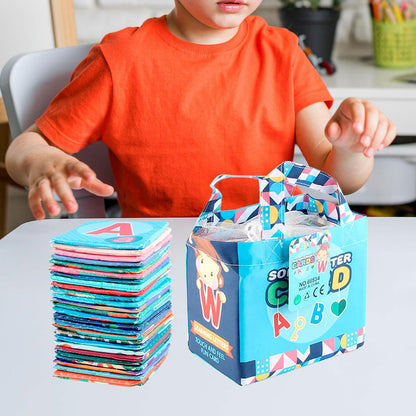 Tarjetas suaves del alfabeto para bebé con bolsa de almacenamiento