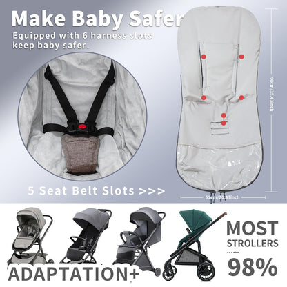 Pinéllia banderines para cochecito universal, de invierno, resistente al viento y cálido