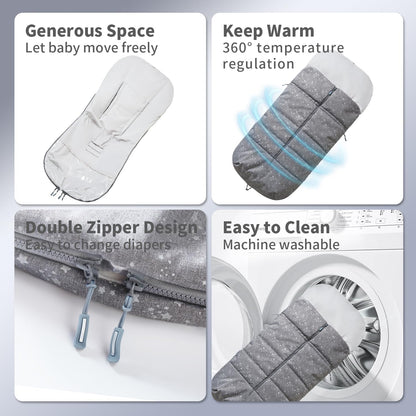 Pinéllia banderines para cochecito universal, de invierno, resistente al viento y cálido