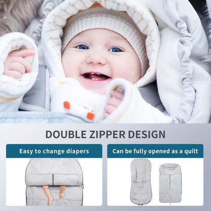 Pinéllia banderines para cochecito universal, de invierno, resistente al viento y cálido