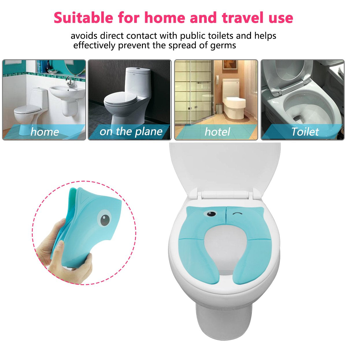 Asiento de inodoro plegable para entrenamiento de ir al baño