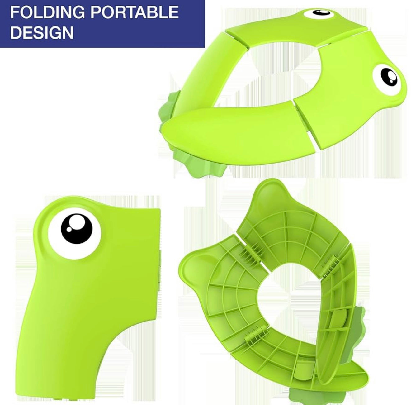 Asiento de inodoro plegable, funda de asiento reciclable para viajes (verde)