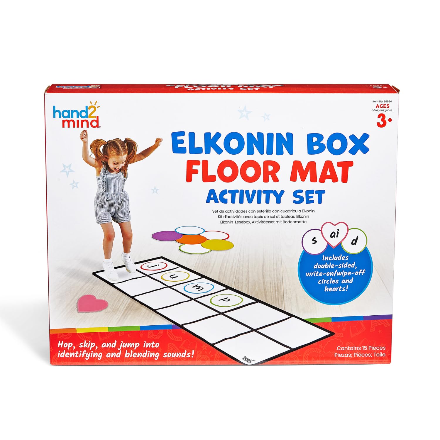 hand2mind Elkonin Box - Juego de actividades de tapete para piso