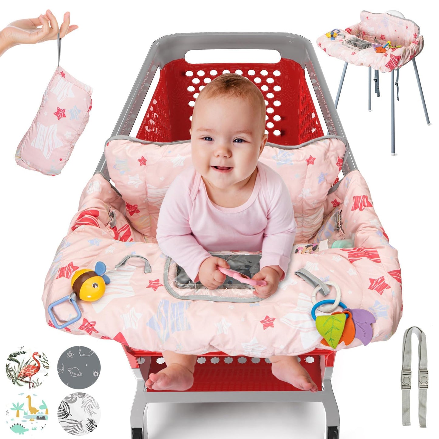 Funda para carrito de compras para bebé, funda para silla alta para asiento de restaurante