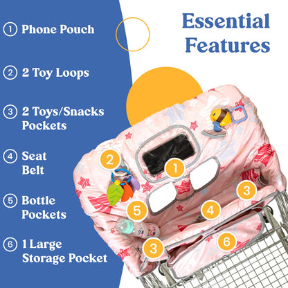 Funda para carrito de compras para bebé, funda para silla alta para asiento de restaurante
