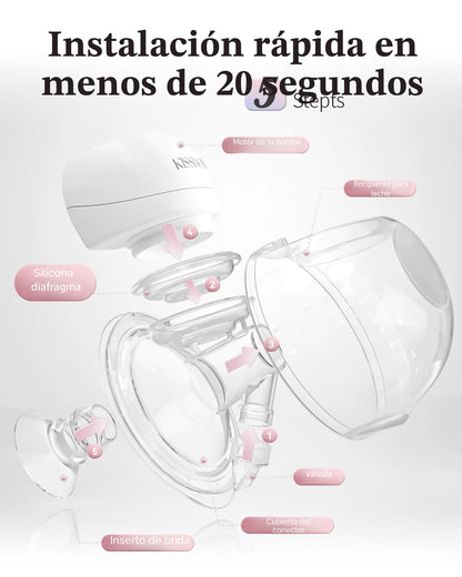 Extractor de leche bilateral eléctrico, 3 modos, 9 niveles con bolsa de almacenamiento
